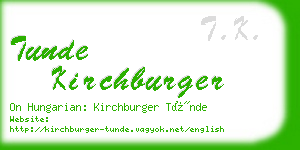 tunde kirchburger business card